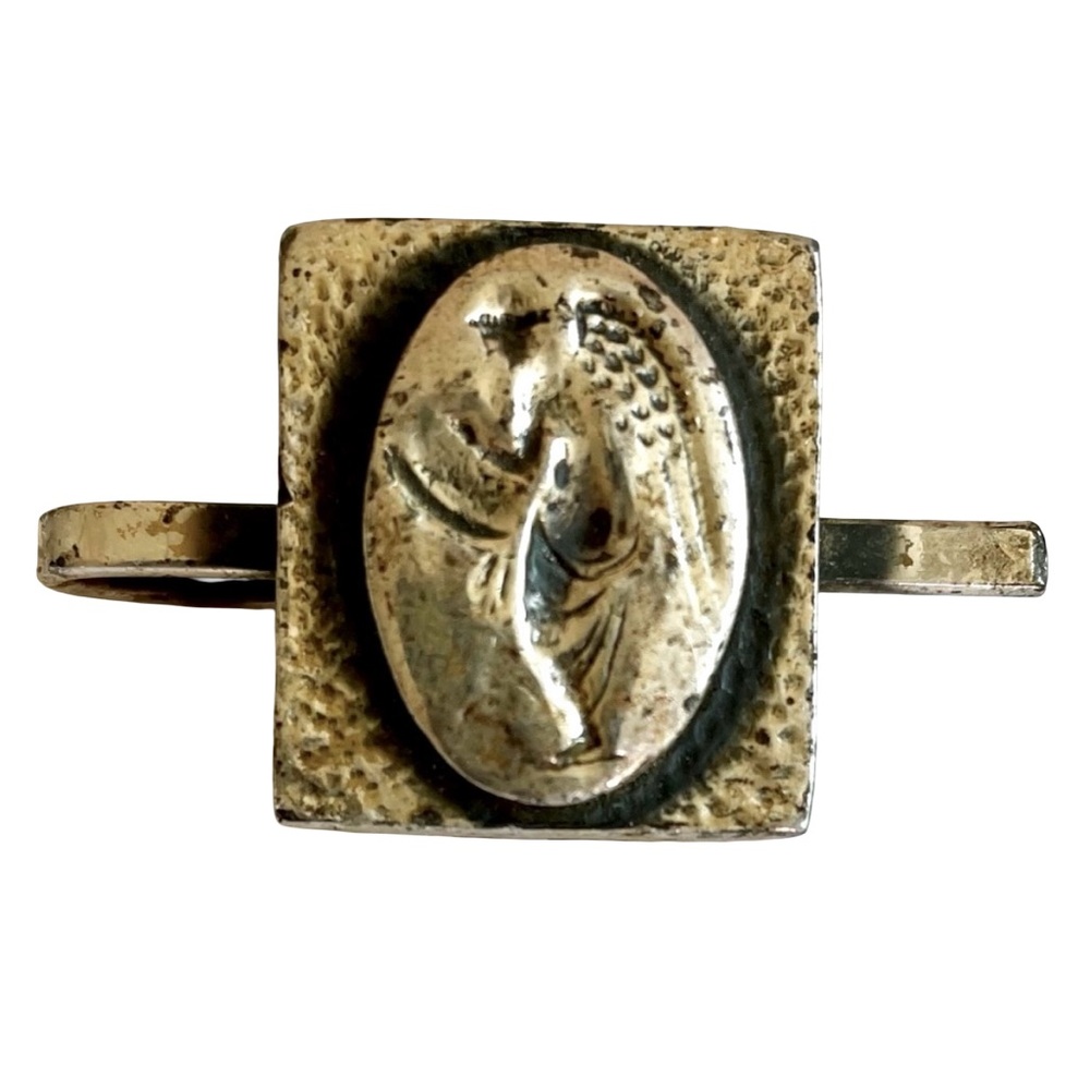 Vintage Kent Silver Tone Angel Tie Bar